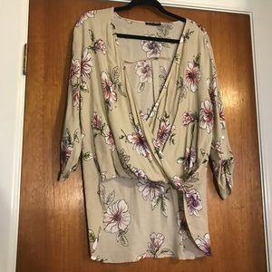 High Low Floral Top
